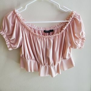 Nasty Gal Cropped silk shirt